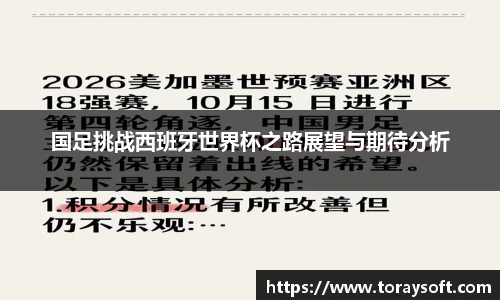 国足挑战西班牙世界杯之路展望与期待分析